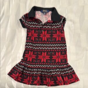 Polo by Ralph Lauren Kids Red and Black Patterned Polo Dress